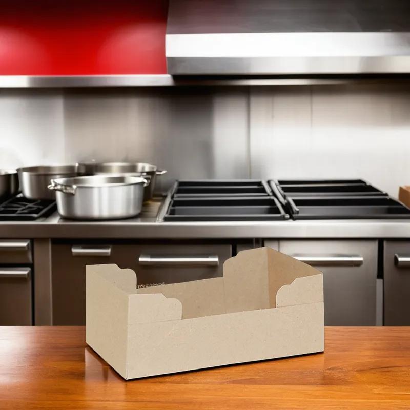 Take-Out Box Carry Tray 10X5.875X3.875 IN Chipboard Rectangle 400/Case