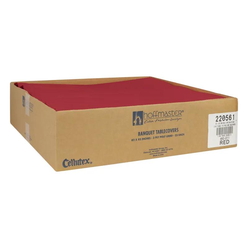 Table Cover 82X82 IN Paper Poly Blend Red Square 1/Case