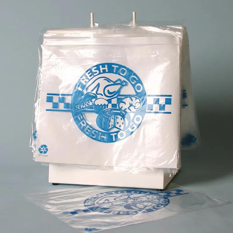 Deli Bag 10X8+1 IN HDPE 0.5MIL Clear Fresh To Go Printed With Flip Top Closure Saddlepack 2000/Case