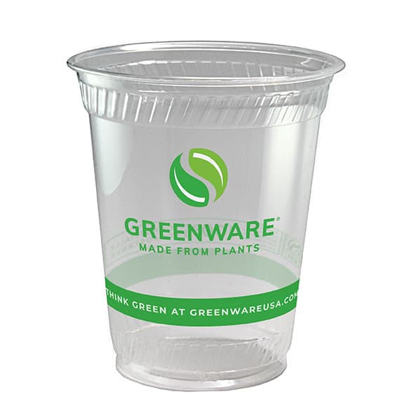 Greenware® Cold Cup 12-14 OZ PLA Clear Stock Print 1000/Case