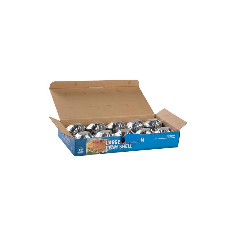 Clam Serving Shell Large (LG) 3X2.5 IN Aluminum Silver 250 Count/Pack 4 Packs/Case 1000 Count/Case