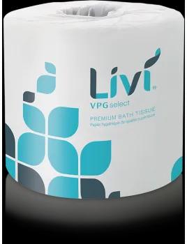 Livi® Toilet Paper & Tissue Roll 4.06X3.98 IN 1PLY White Standard High Capacity 1000 Sheets/Roll 80 Rolls/Case