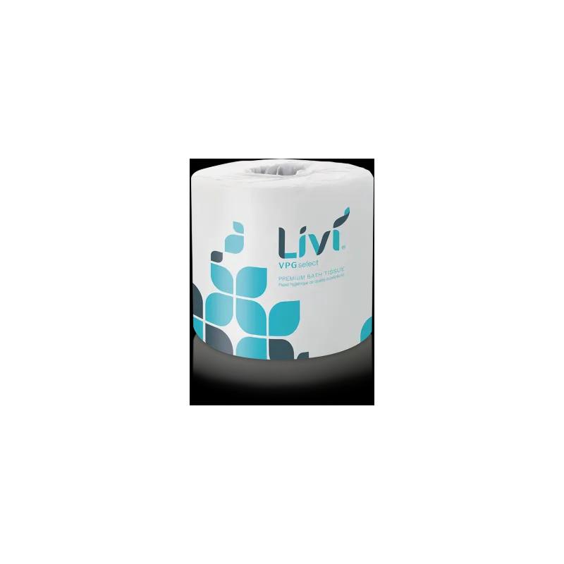 Livi® Toilet Paper & Tissue Roll 4.06X3.98 IN 1PLY White Standard High Capacity 1000 Sheets/Roll 80 Rolls/Case