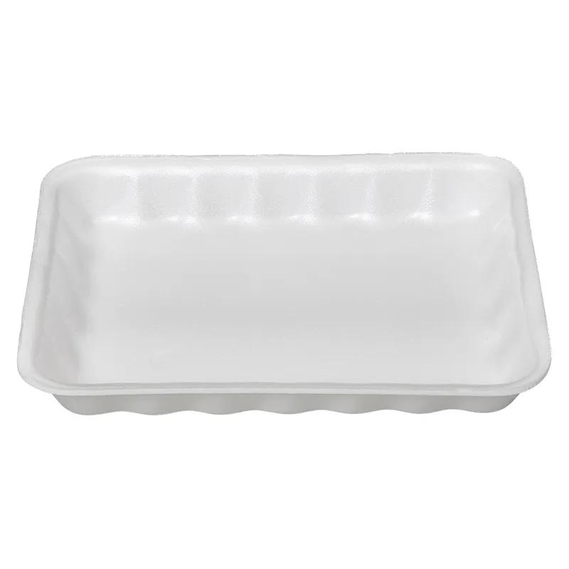 4P Meat Tray 6.75X9.25X1.31 IN Polystyrene Foam White Rectangle 500/Case