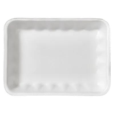 4P Meat Tray 6.75X9.25X1.31 IN Polystyrene Foam White Rectangle 500/Case