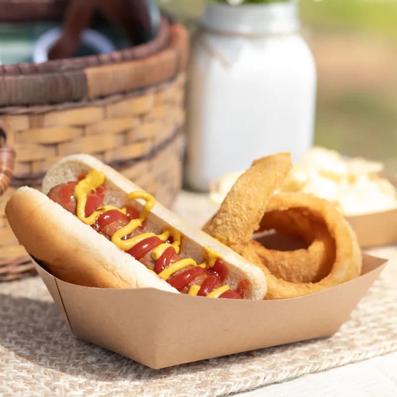 Food Tray 3 LB Kraft Paperboard Kraft Rectangle 500/Case