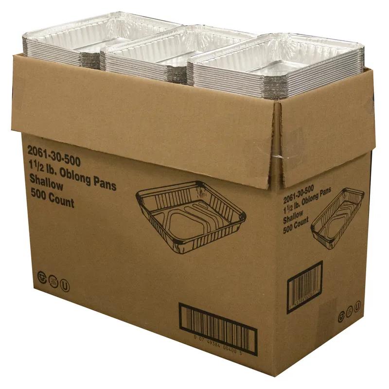 Take-Out Container Base 8.625X6X1.25 IN Aluminum Silver Oblong 500/Case