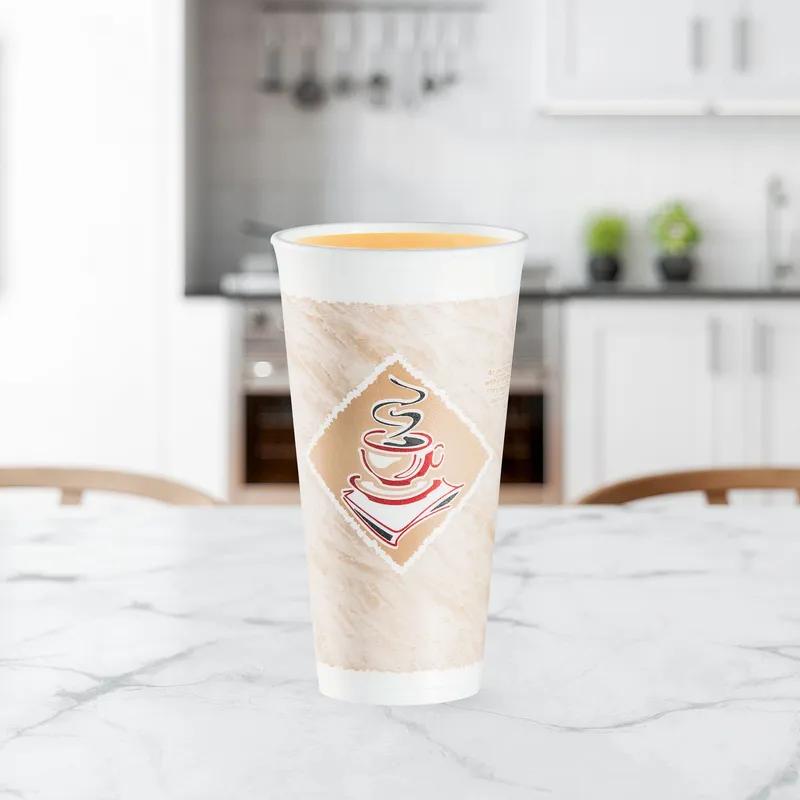 Dart® ThermoGlaze® Cup Insulated 20 OZ EPS Multicolor Café G Stock Print 20 Count/Pack 25 Packs/Case 500 Count/Case