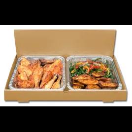 The Catering Box REGULAR 21.75X13.25X2.5 IN Corrugated Cardboard Kraft Rectangle 
Folding Display Lid Option 50/Bundle