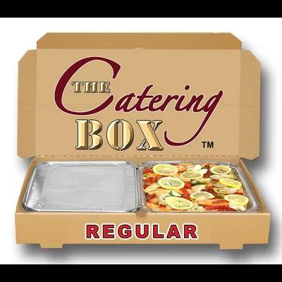 The Catering Box REGULAR 21.75X13.25X2.5 IN Corrugated Cardboard Kraft Rectangle 
Folding Display Lid Option 50/Bundle