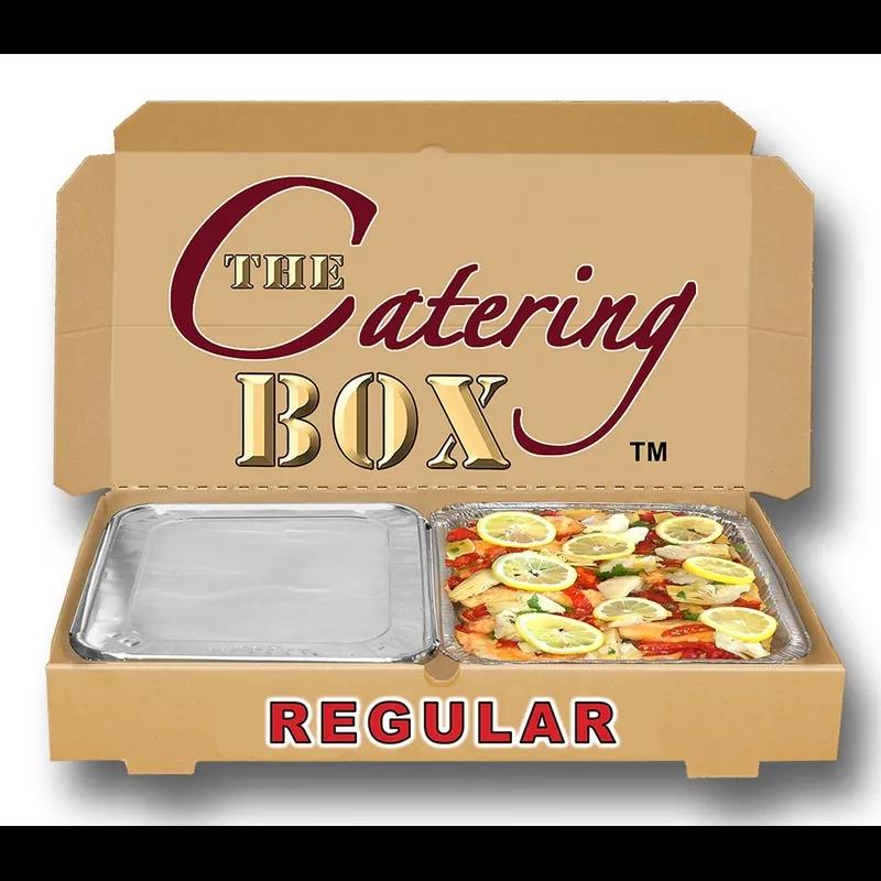 The Catering Box REGULAR 21.75X13.25X2.5 IN Corrugated Cardboard Kraft Rectangle
Folding Display Lid Option 50/Bundle