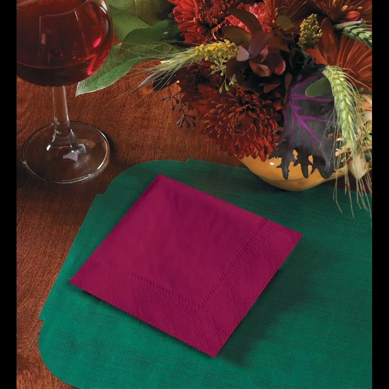 Beverage Napkins 10X10 IN Burgundy Paper 2PLY 1/4 Fold 1000/Case