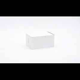 Easy Lock Cake Box 8X5.5X4 IN SUS Paperboard CRB White Rectangle Lock Corner 1-Piece 250/Bundle