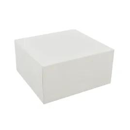 Easy Lock Cake Box 8X8X2.5 IN SUS Paperboard CRB White Square Lock Corner 1-Piece 250/Bundle