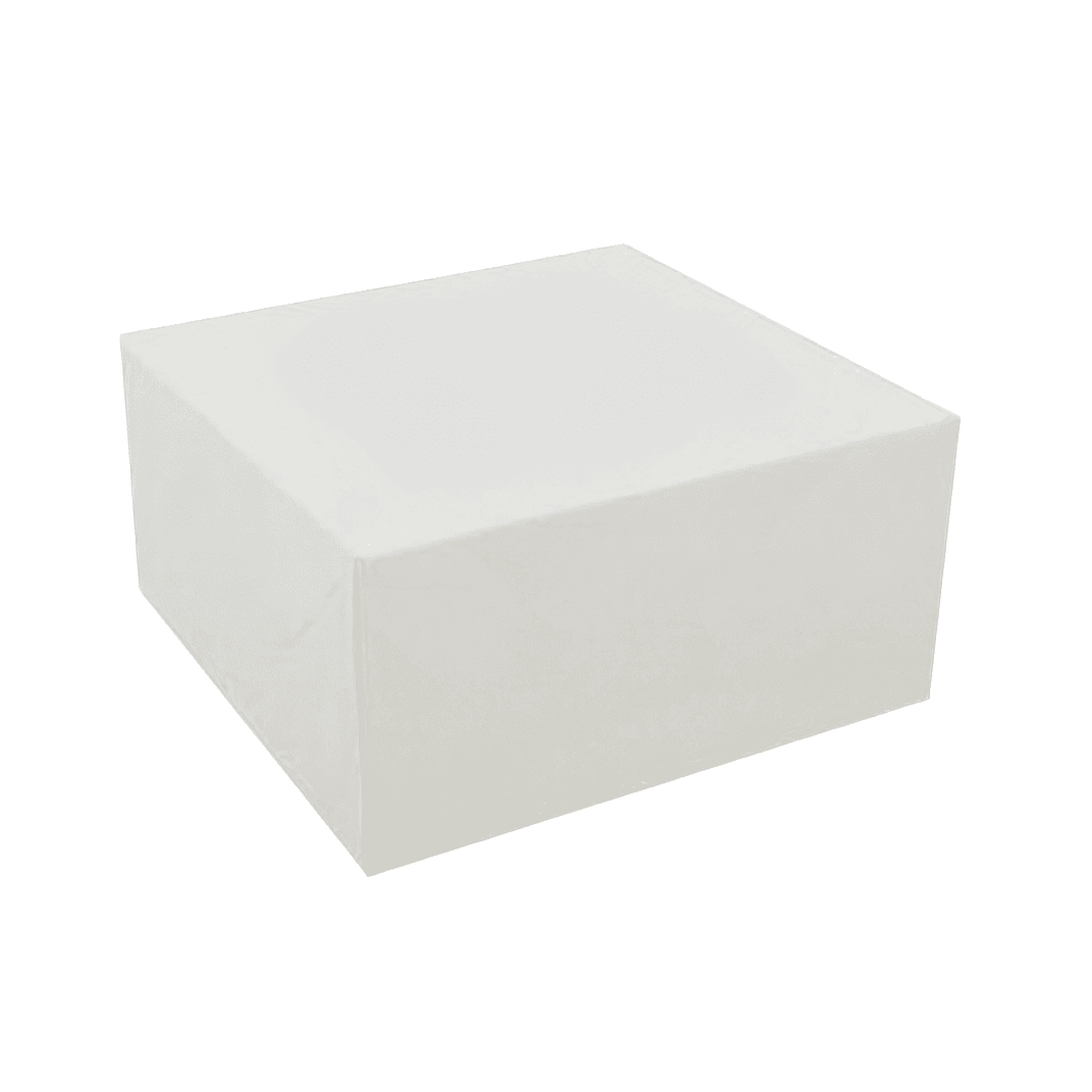 Easy Lock Cake Box 8X8X2.5 IN SUS Paperboard CRB White Square Lock Corner 1-Piece 250/Bundle
