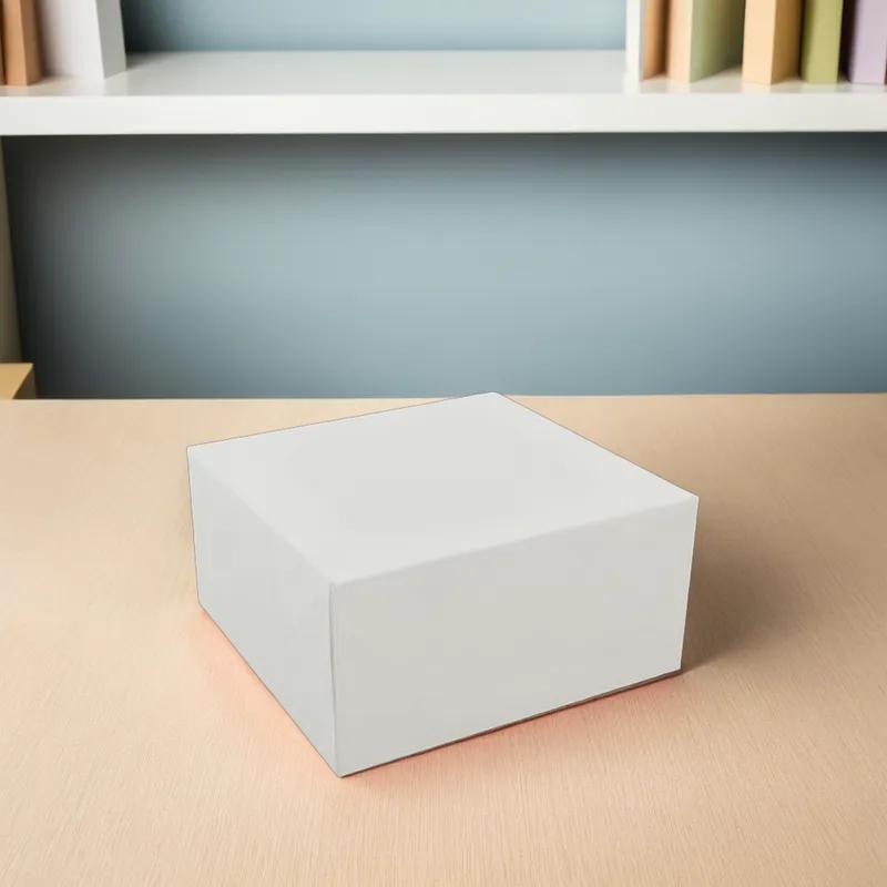 Easy Lock Cake Box 8X8X2.5 IN SUS Paperboard CRB White Square Lock Corner 1-Piece 250/Bundle