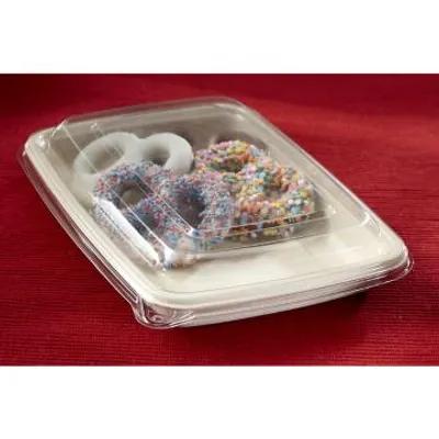 Lid Flat 9X6X1 IN PET Clear Rectangle For 20-30 OZ Container Unhinged 300/Case