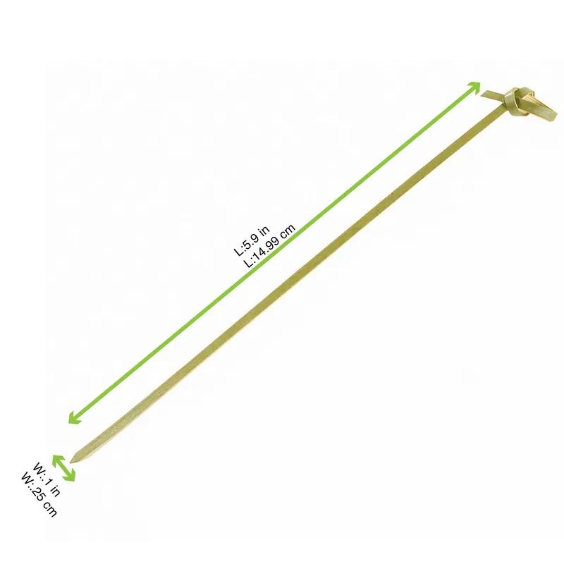 Knot Skewer 5.9 IN Bamboo Natural 100 Count/Pack 20 Packs/Case 2000 Count/Case