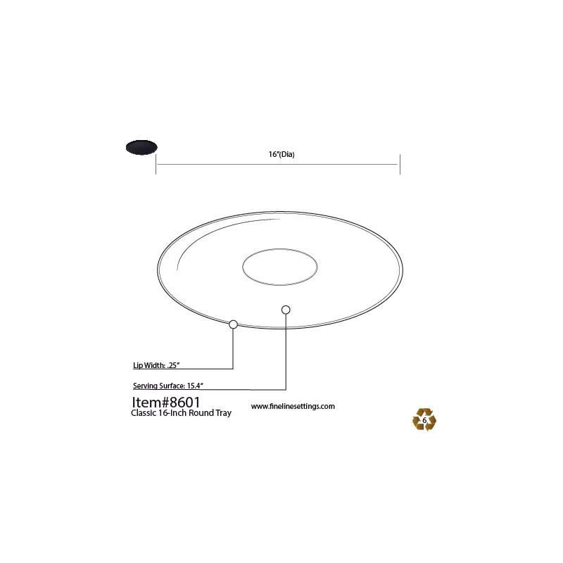 Platter Pleasers Serving Tray 16 IN PS White Round 25/Case
