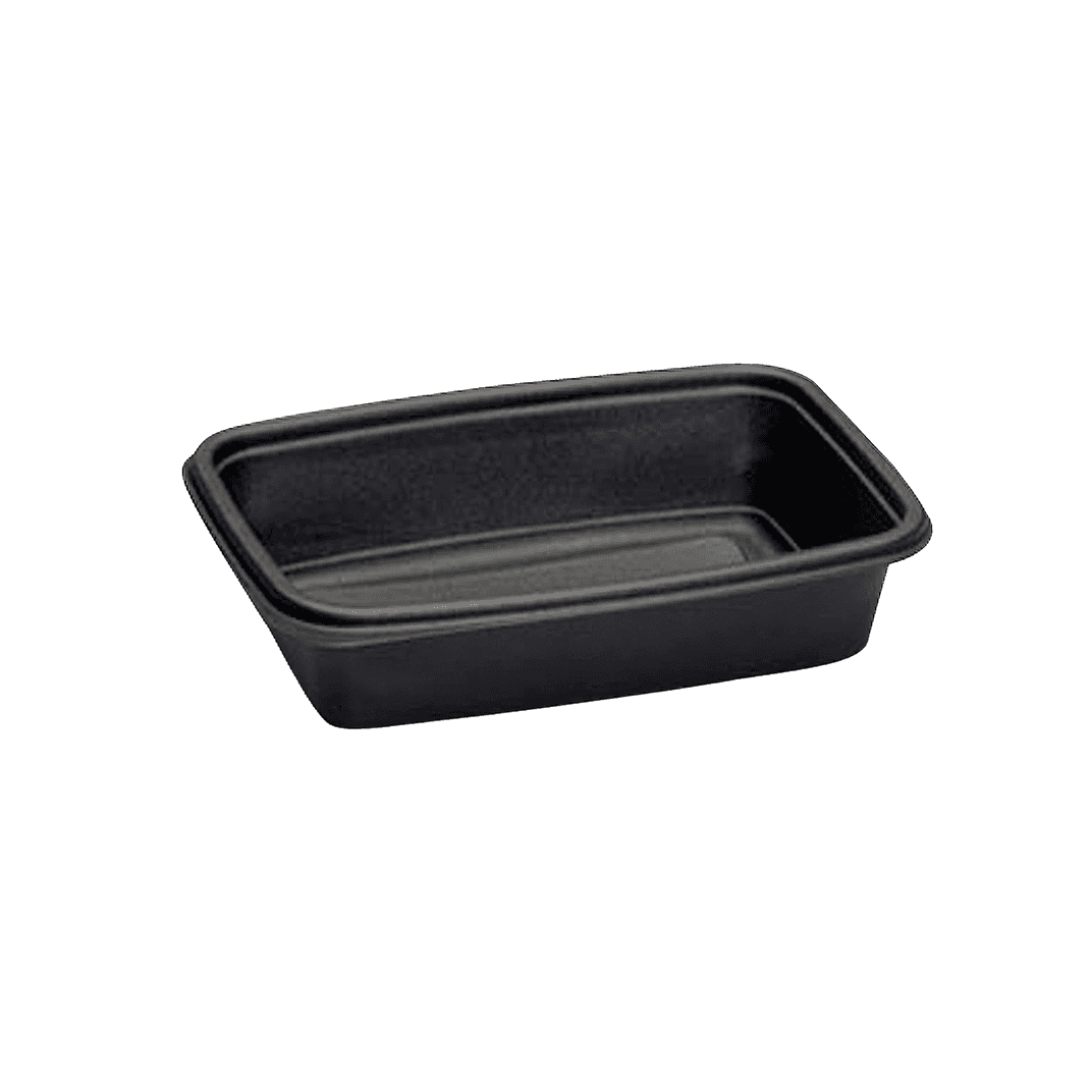 Take-Out Container Base 8.75X6X2 IN PP Black Rectangle Microwave Safe 300/Case