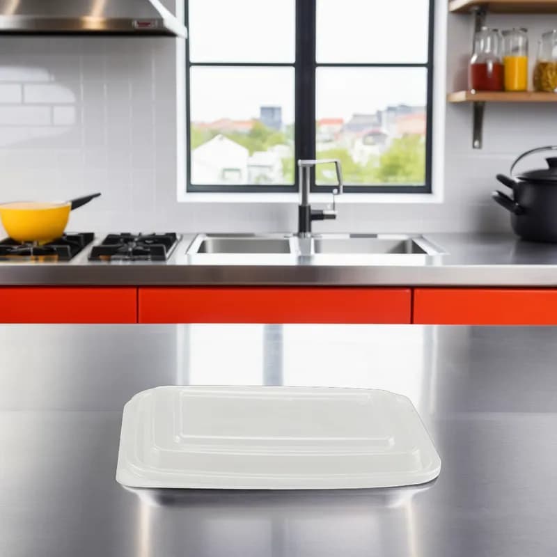 Lid Dome 0.75 IN 1 Compartment PP Clear Rectangle For Container 300/Case