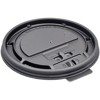 Victoria Bay Lid Flat PS Black For 10-20 OZ Hot Cup 1000/Case