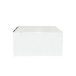 Easy Lock Cake Box 8X8X4 IN SUS Paperboard CRB White Square Lock Corner 1-Piece 250/Bundle
