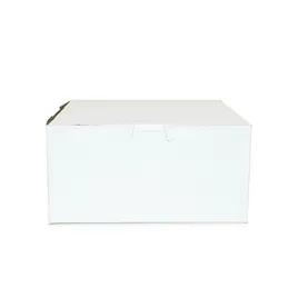 Easy Lock Cake Box 8X8X4 IN SUS Paperboard CRB White Square Lock Corner 1-Piece 250/Bundle