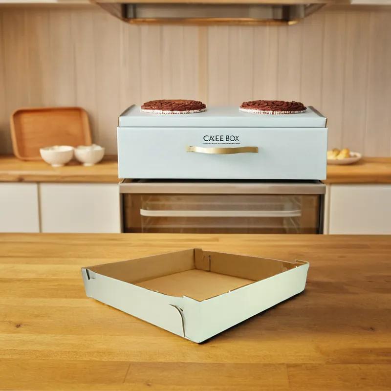 Cake Box 14X14X6 IN Corrugated Paperboard Square 2-Piece 25/Bundle