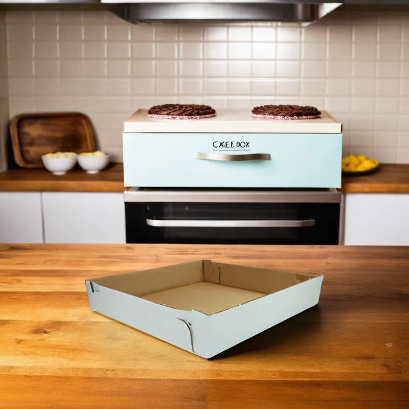 Cake Box 14X14X6 IN Corrugated Paperboard Square 2-Piece 25/Bundle