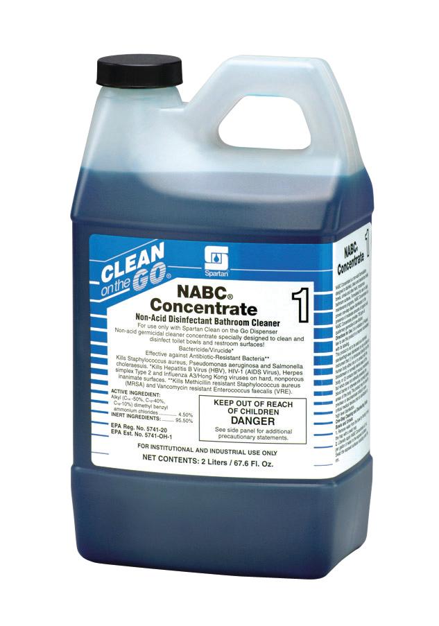 NABC® Clean on the Go® Floral Disinfectant Cleaner 2 L Multi Surface Concentrate Germicidal 4/Case