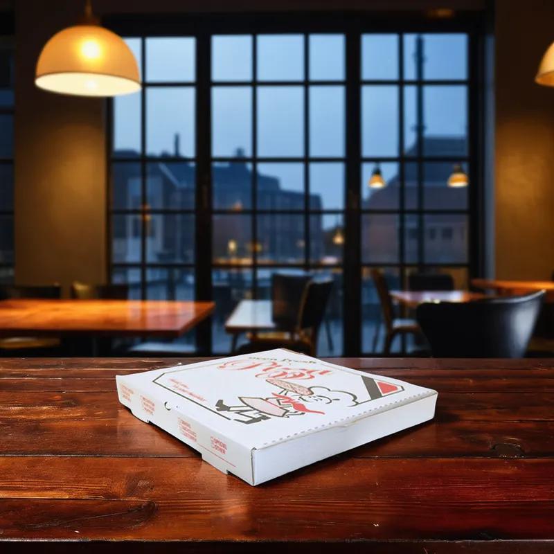Pizza Box 18X18 IN Corrugated Cardboard White Stock Print 50/Bundle