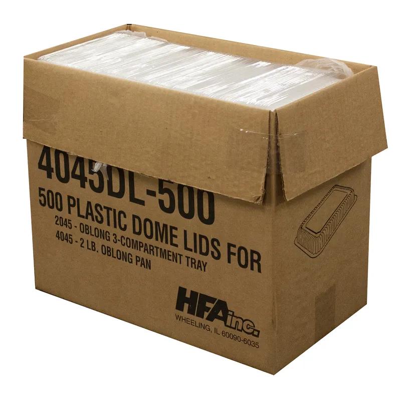 Lid Dome 8X6X1 IN Plastic Clear Rectangle For Container 500/Case