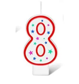 Decoration Candle Red White #8 12/Pack