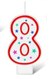 Decoration Candle Red White #8 12/Pack