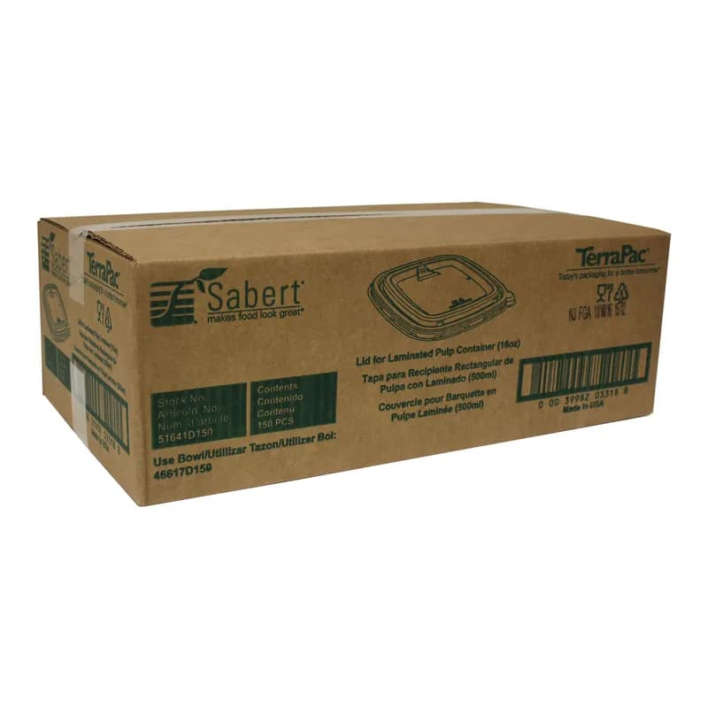 Lid Dome 6.51X6.51X0.5 IN PP Clear Square For 16 OZ Container 150/Case
