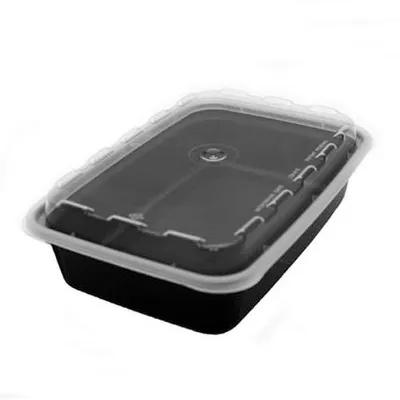 Take-Out Container Base & Lid Combo 12 OZ Plastic Black 150/Case