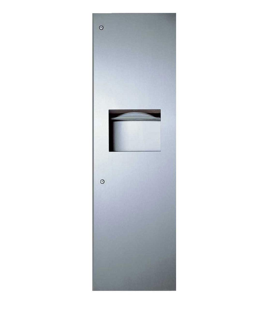 Paper Towel Dispenser & Waste Receptacle Stainless Steel Satin Recessed 1/Each
