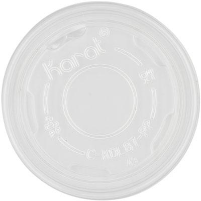 Karat® Lid Flat 3.45 IN PP Translucent Round For 5 OZ Container 1000/Case