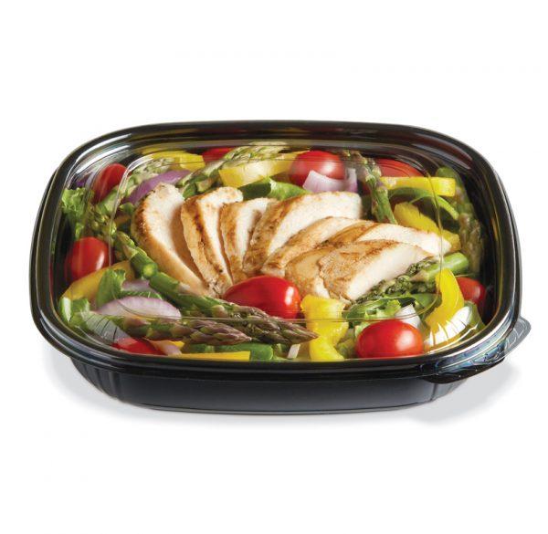 Fresh 'n Clear® Bowl Medium (MED) 24 OZ PET Black Square 300/Case