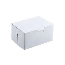 Easy Lock Cake Box 6.5X4X2.75 IN SUS Paperboard CRB White Rectangle Lock Corner 1-Piece 250/Bundle