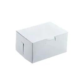 Easy Lock Cake Box 6.5X4X2.75 IN SUS Paperboard CRB White Rectangle Lock Corner 1-Piece 250/Bundle