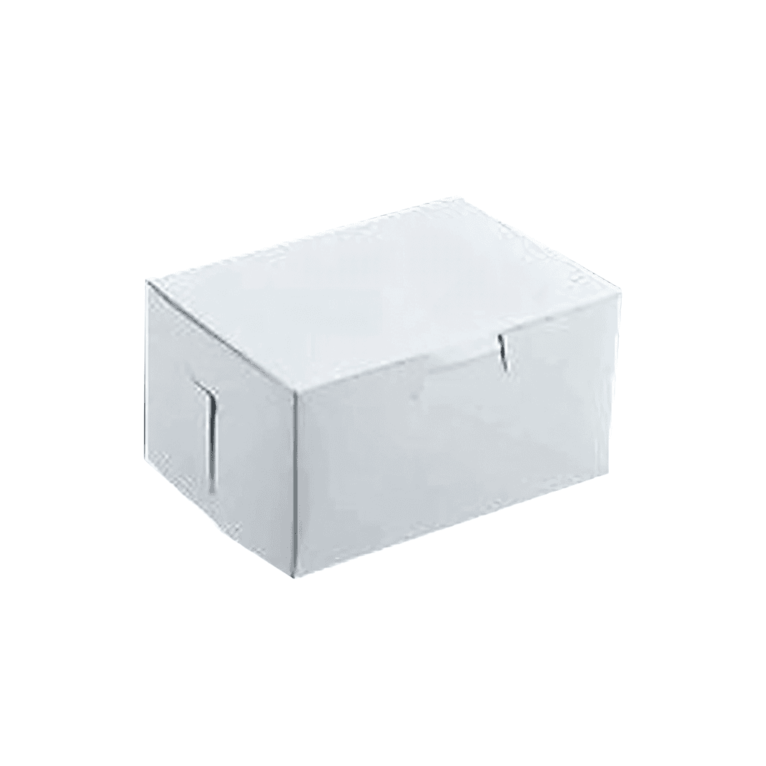 Easy Lock Cake Box 6.5X4X2.75 IN SUS Paperboard CRB White Rectangle Lock Corner 1-Piece 250/Bundle