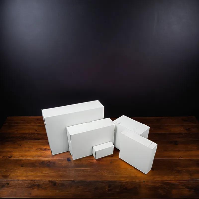 Easy Lock Cake Box 8X8X6 IN SUS Paperboard CRB White Square Lock Corner 1-Piece 100/Bundle