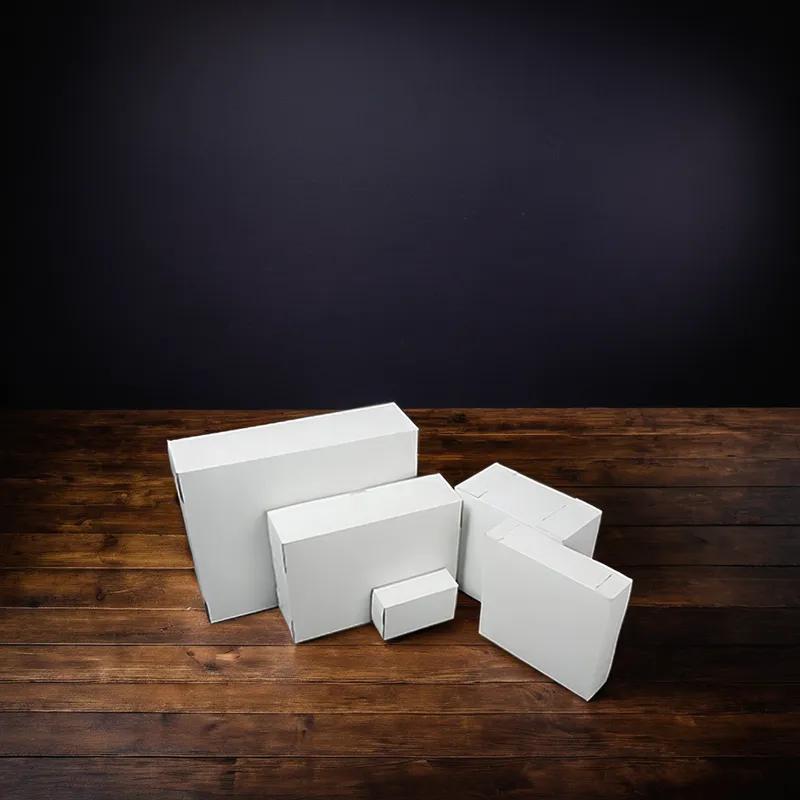 Easy Lock Cake Box 8X8X6 IN SUS Paperboard CRB White Square Lock Corner 1-Piece 100/Bundle