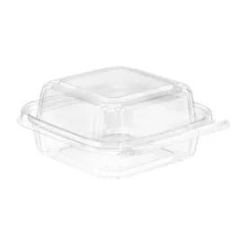Safe-T-Fresh® Deli Container Hinged With Dome Lid 24.7 OZ RPET Clear Square 272/Case