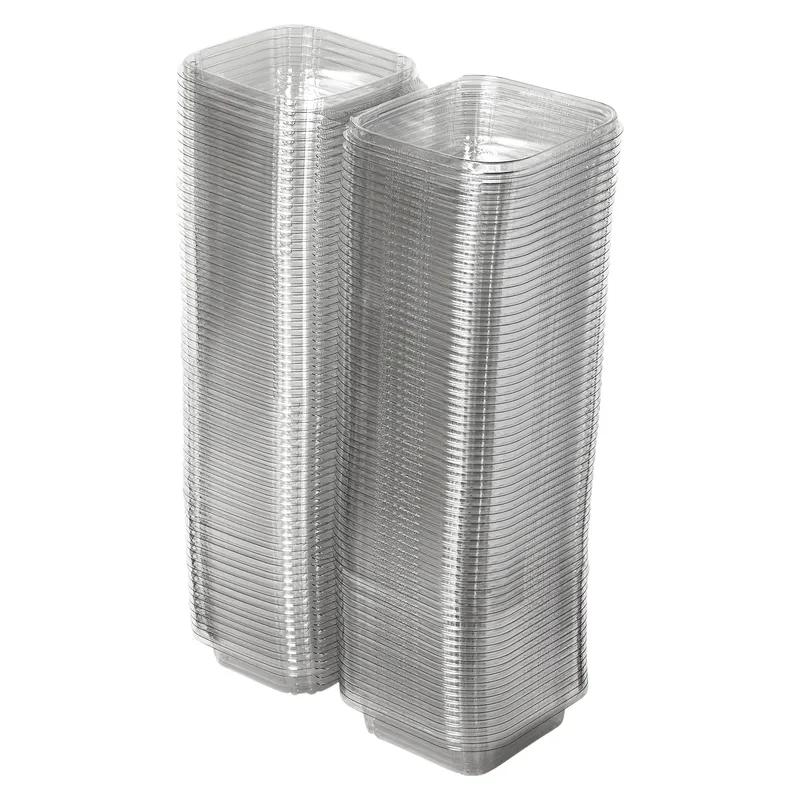 Safe-T-Fresh® Deli Container Hinged With Dome Lid 24.7 OZ RPET Clear Square 272/Case