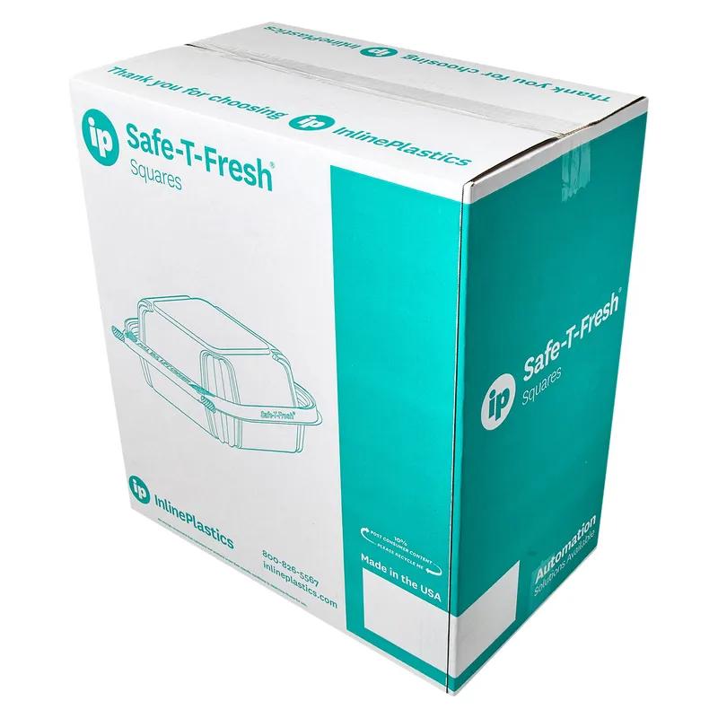 Safe-T-Fresh® Deli Container Hinged With Dome Lid 24.7 OZ RPET Clear Square 272/Case