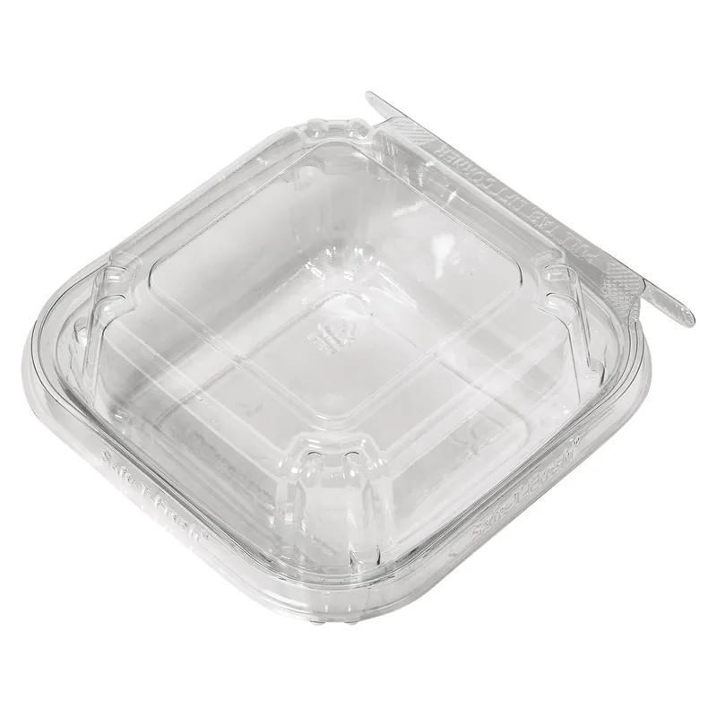 Safe-T-Fresh® Deli Container Hinged With Dome Lid 24.7 OZ RPET Clear Square 272/Case
