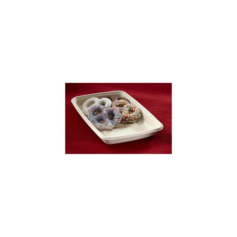 Take-Out Container Base Medium (MED) 6X9X1 IN Pulp Fiber Kraft Rectangle 300/Case